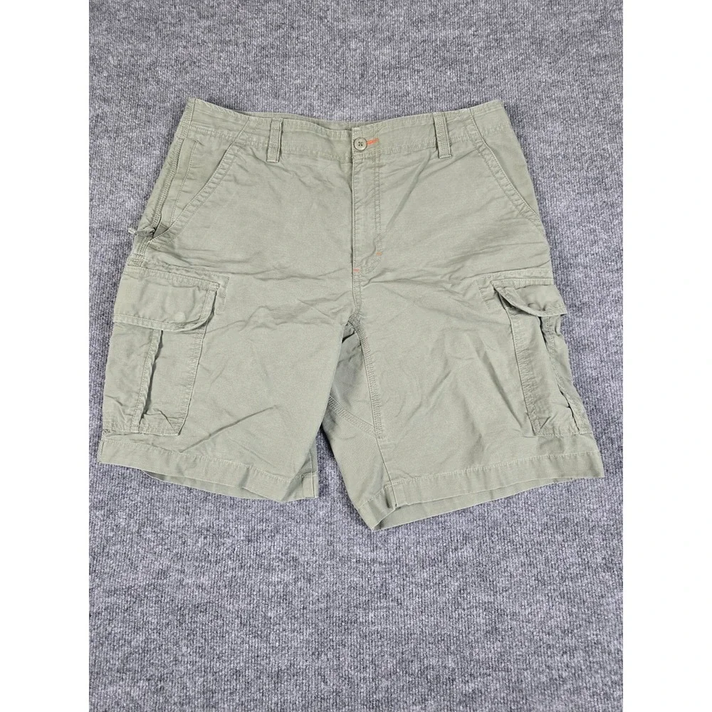 L.L. Bean Mens Natural‎ Fit Cargo Shorts  Olive green Size 35W